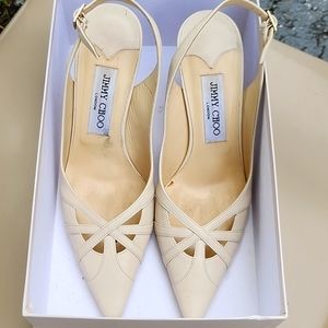 Jimmy choo heels, beige, size 7.5